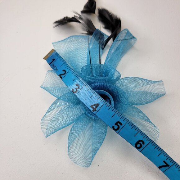 Blue Floral Fascinator Hair Clip Flower Corsage Flower Floral Hair Accessory - Picture 7 of 10